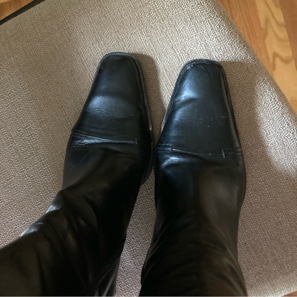 Joan & David Black Leather Boots - Picture 2 of 7